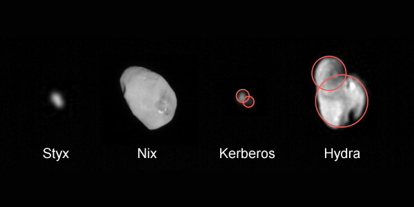Le immagini indicano che almeno due (se non tutti e quattro) i piccolo satelliti di Plutone siano il risultato di una fusione di molti più satelliti, originatisi, forse, all’atto della catastrofica formazione di Caronte. Fonte: NASA/Johns Hopkins University Applied Physics Laboratory/Southwest Research Institute