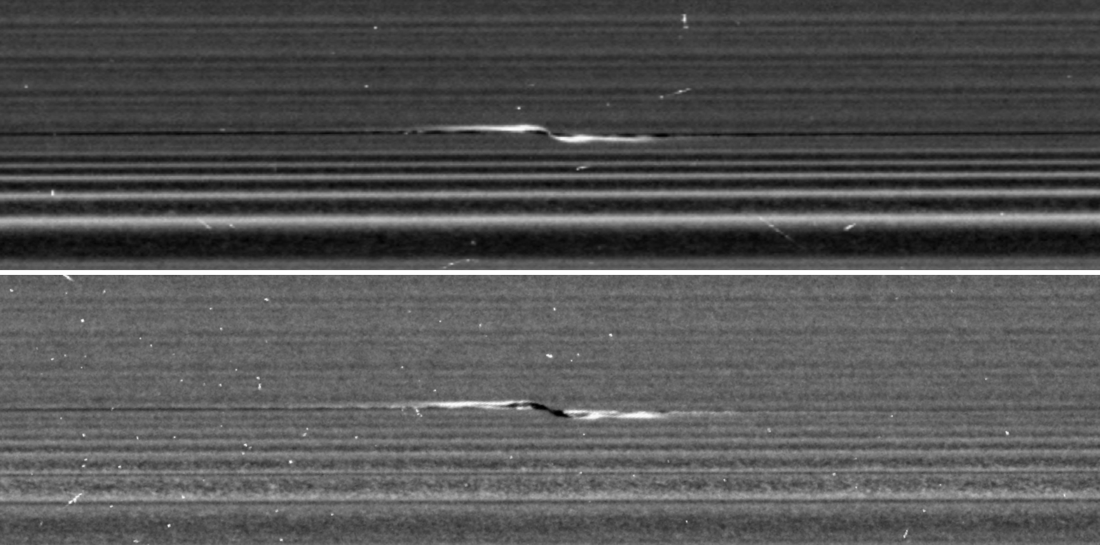 Le due immagini si riferiscono allo stesso oggetto vista sia dalla parte illuminata dal Sole che dalla parte opposta. Fonte: NASA/JPL-Caltech/SSI