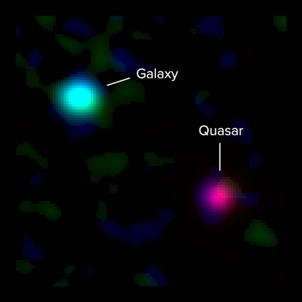 Fonte: ALMA (ESO/NAOJ/NRAO), M. Neeleman & J. Xavier Prochaska; Keck Observatory