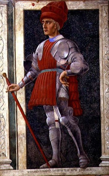 Farinata degli Uberti, affresco di Andrea del Castagno. 