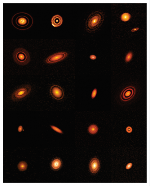 Una fantastica serie di anelli con i chiari segni del lavoro preparatorio per la formazione di pianeti.ALMA (ESO/NAOJ/NRAO), S. Andrews et al.; NRAO/AUI/NSF, S. Dagnello